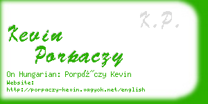 kevin porpaczy business card